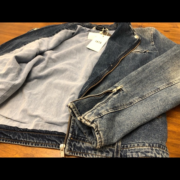 ❌SOLD❌Zara Man Original Denim 1975 Biker Jacket - Picture 7 of 8